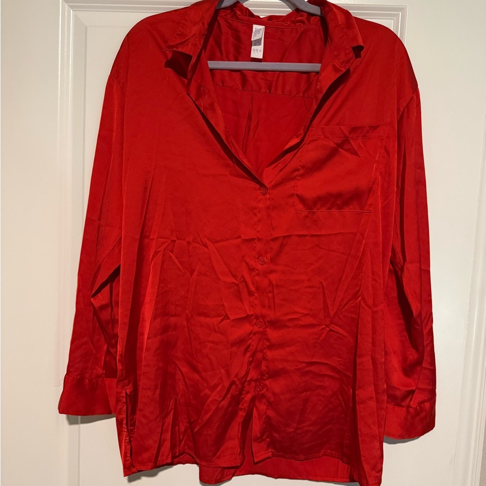 Dex Vibrant Red Button Down Shirt